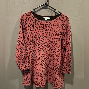 Chicos Melon/Cinnamon colored Leopard Print Women's Top